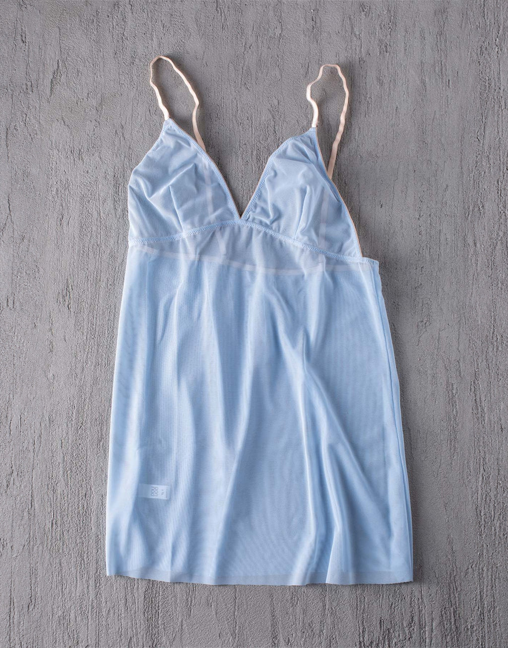 DOUUOD Canotta in Tulle Elasticizzato Azzurro