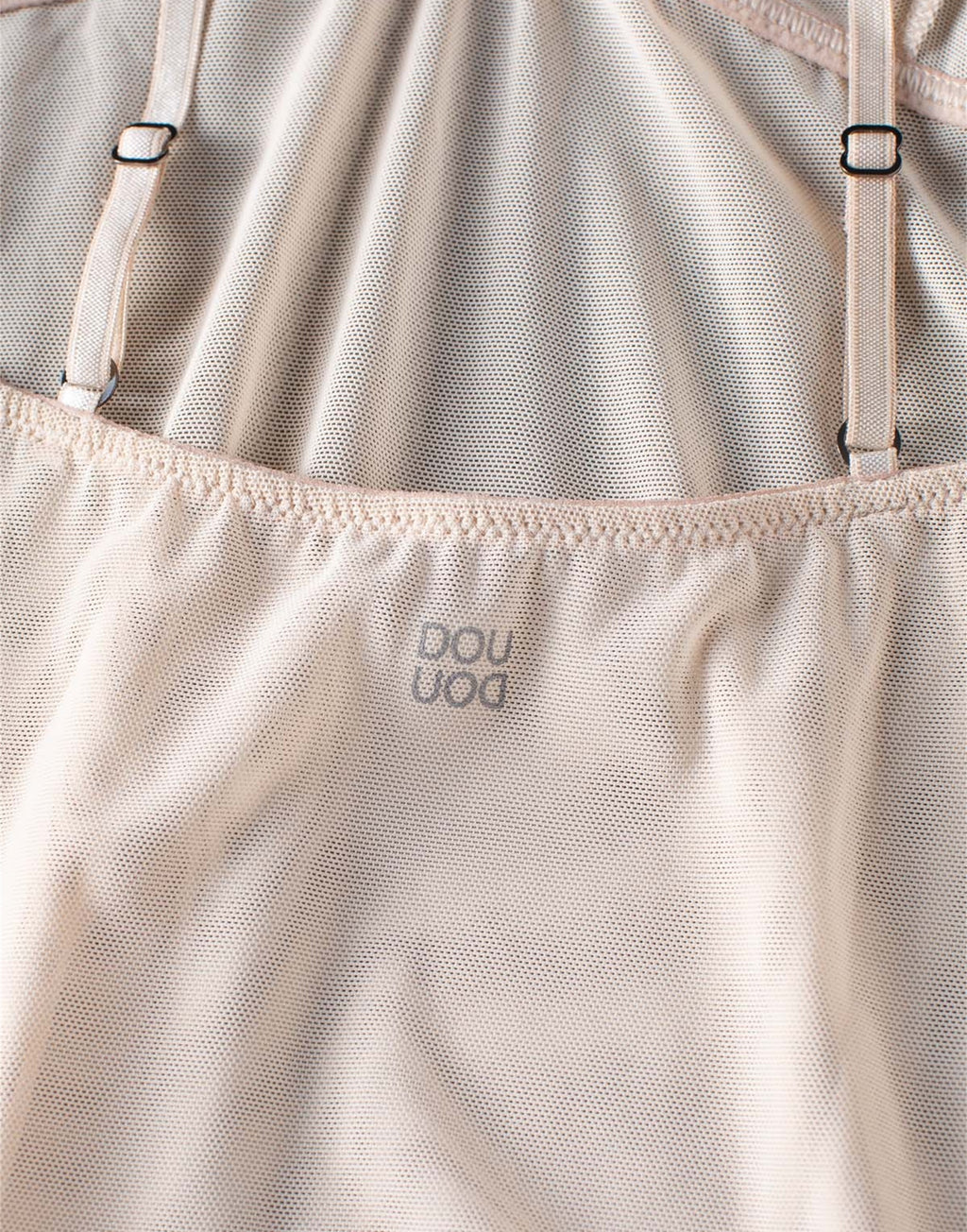 DOUUOD Canotta in Tulle Elasticizzato Nude