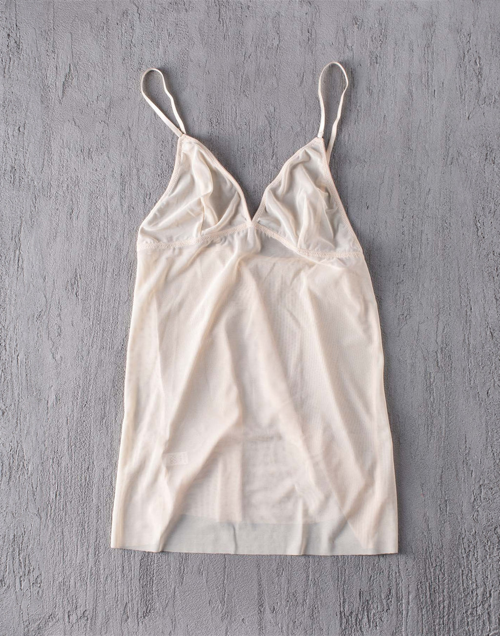 DOUUOD Canotta in Tulle Elasticizzato Nude