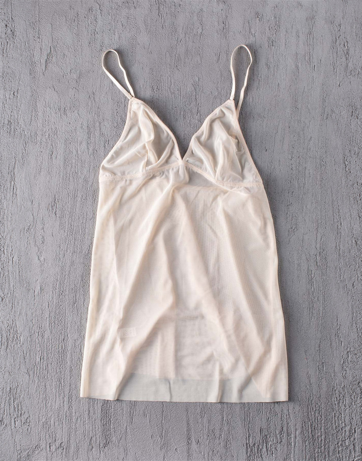 DOUUOD Canotta in Tulle Elasticizzato Nude