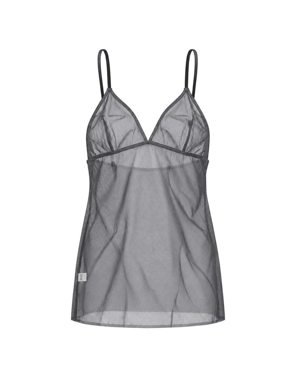 DOUUOD Canotta in Tulle Elasticizzato Grigio