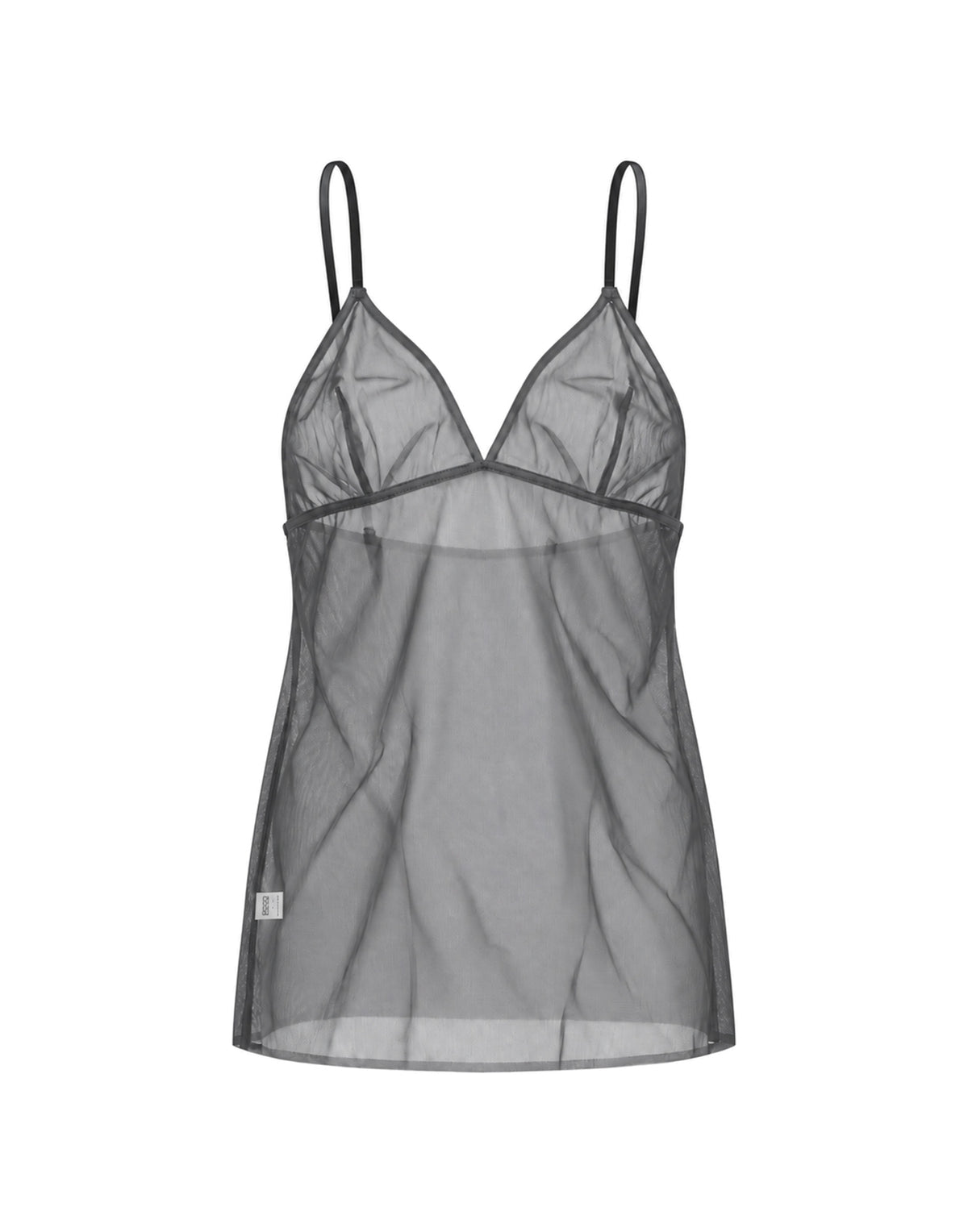DOUUOD Canotta in Tulle Elasticizzato Grigio