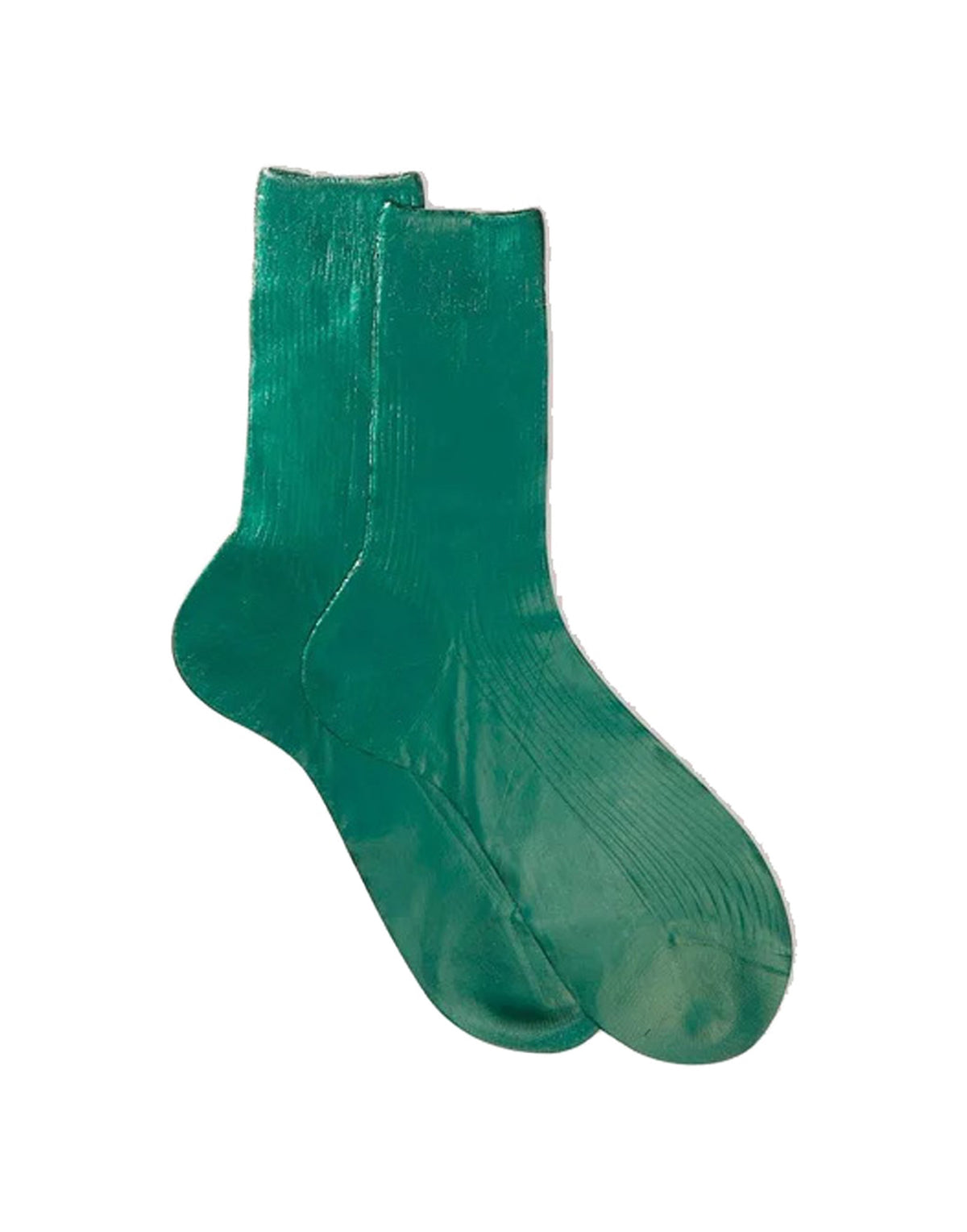 MARIA LA ROSA Calzini One Ribbed Laminated in Seta Forest