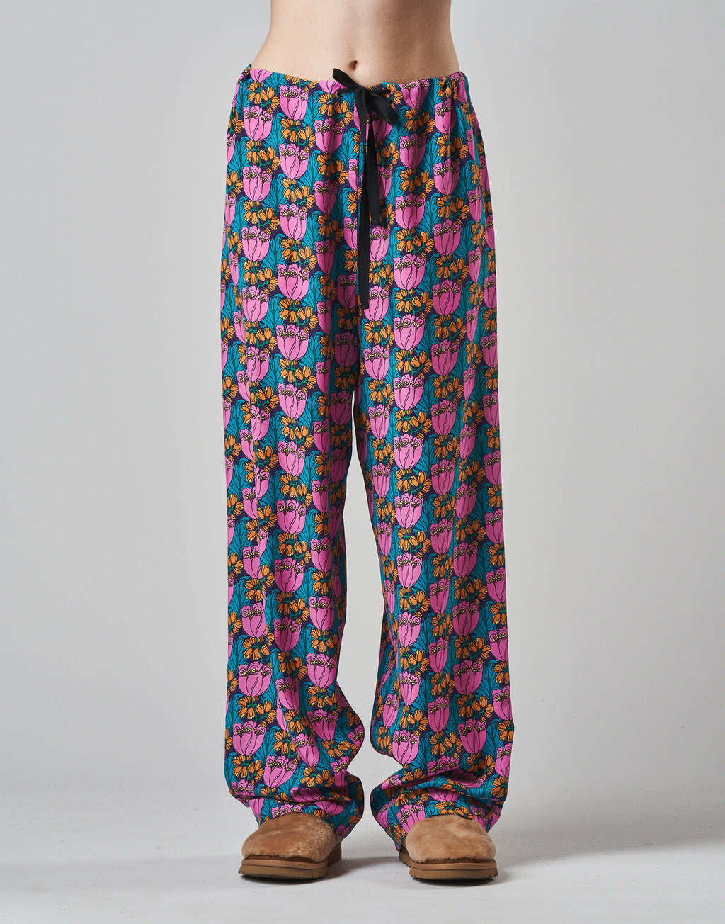 DOUUOD Pantaloni in Seta Liberty a Palazzo