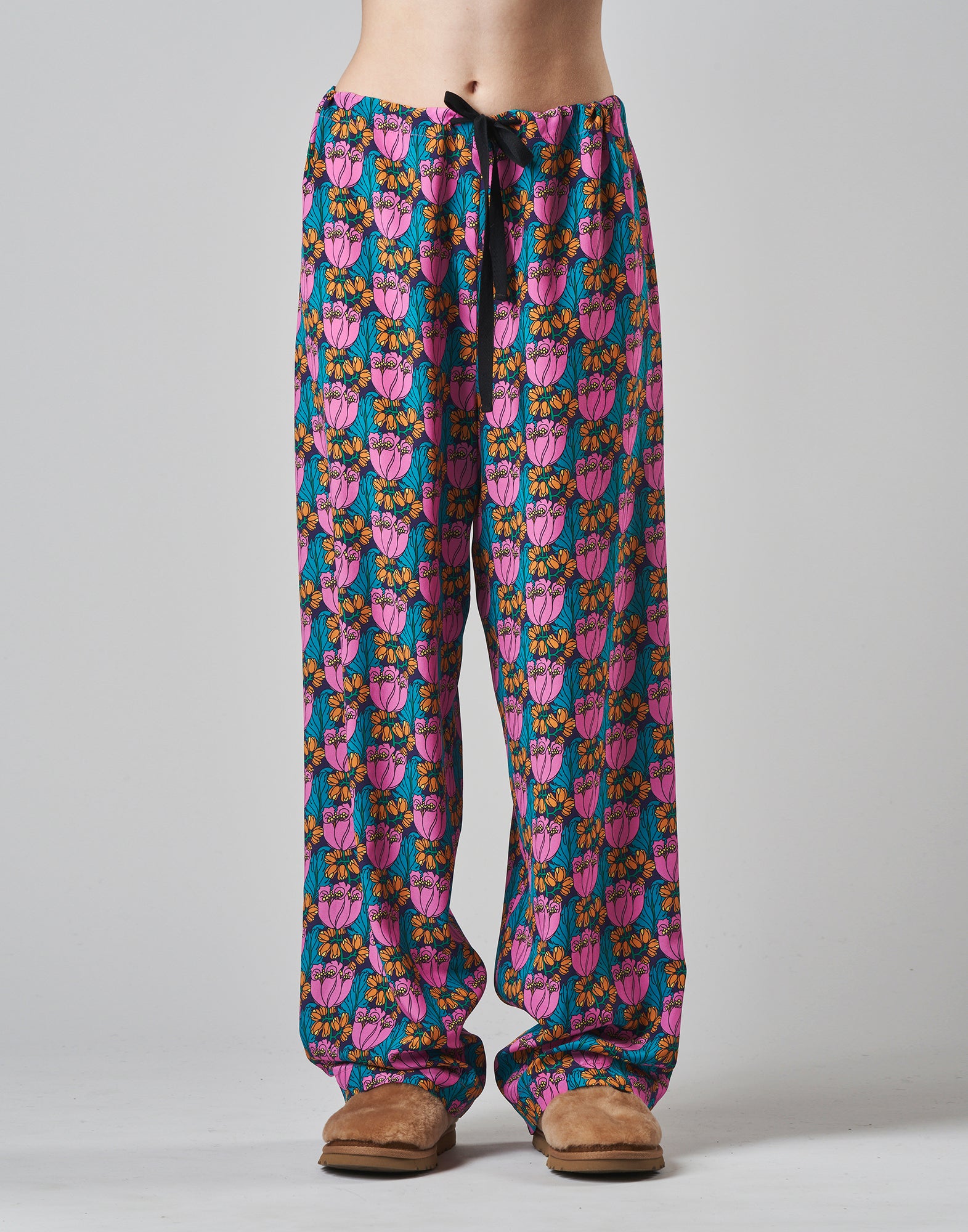 DOUUOD Pantaloni in Seta Liberty a Palazzo