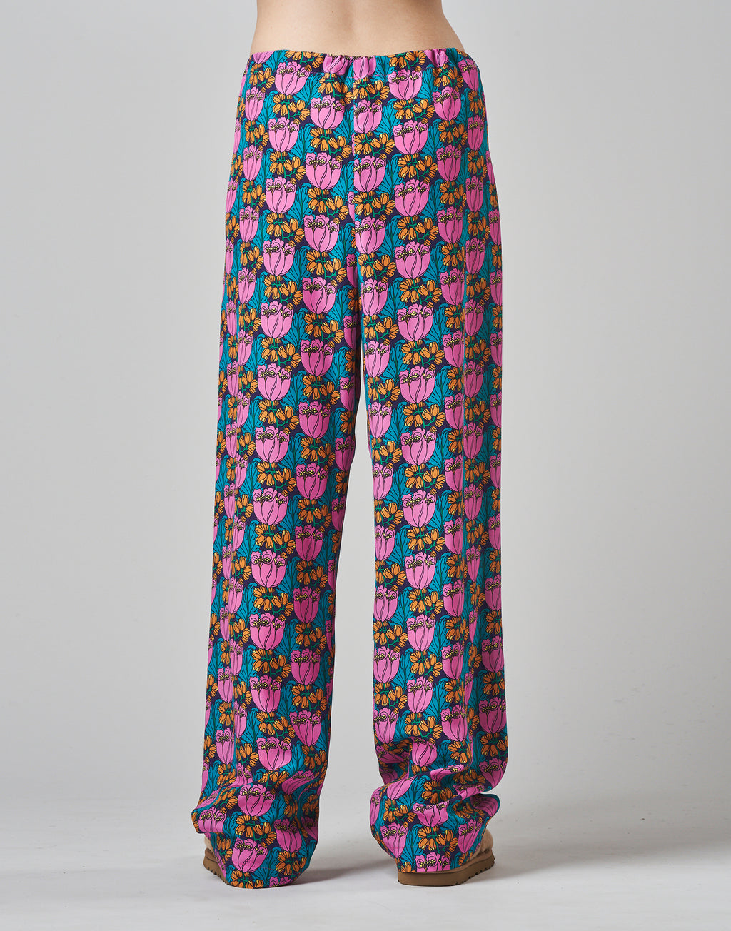 DOUUOD Pantaloni in Seta Liberty a Palazzo