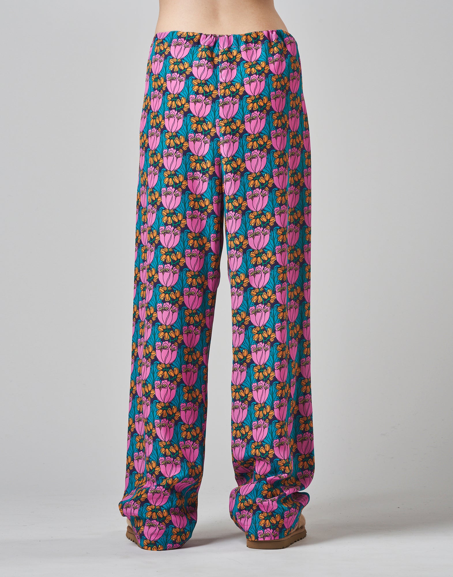 DOUUOD Pantaloni in Seta Liberty a Palazzo