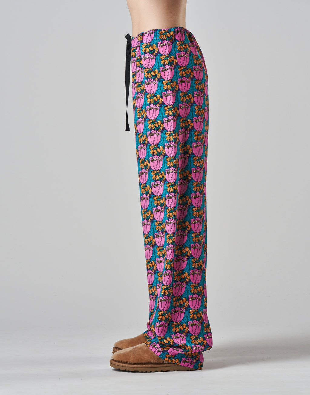 DOUUOD Pantaloni in Seta Liberty a Palazzo