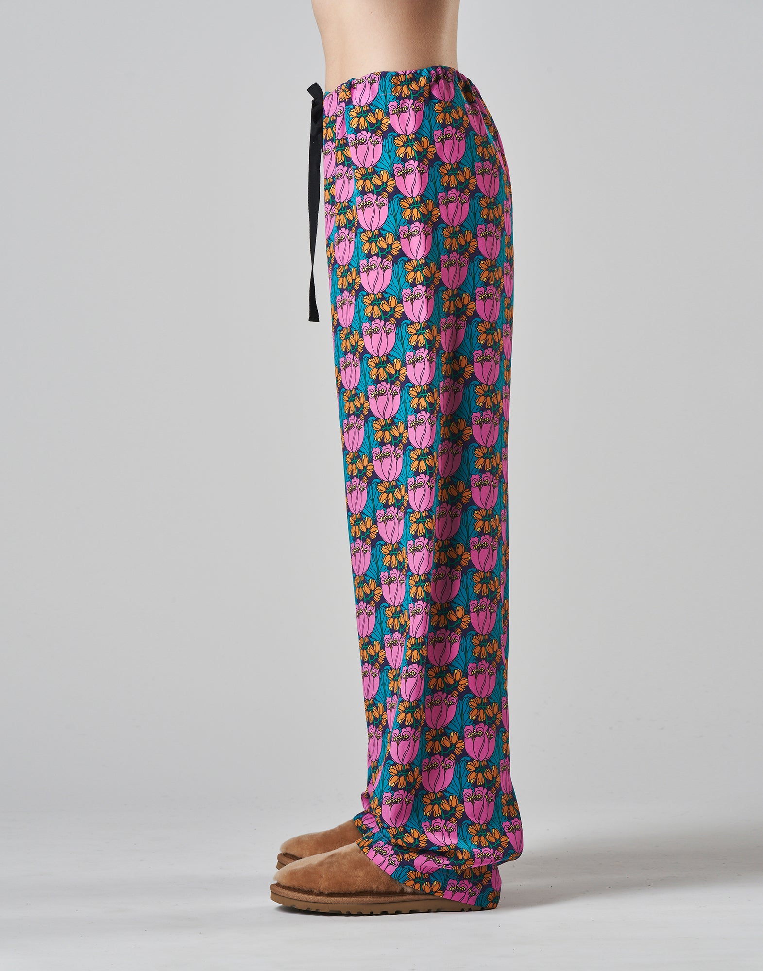 DOUUOD Pantaloni in Seta Liberty a Palazzo