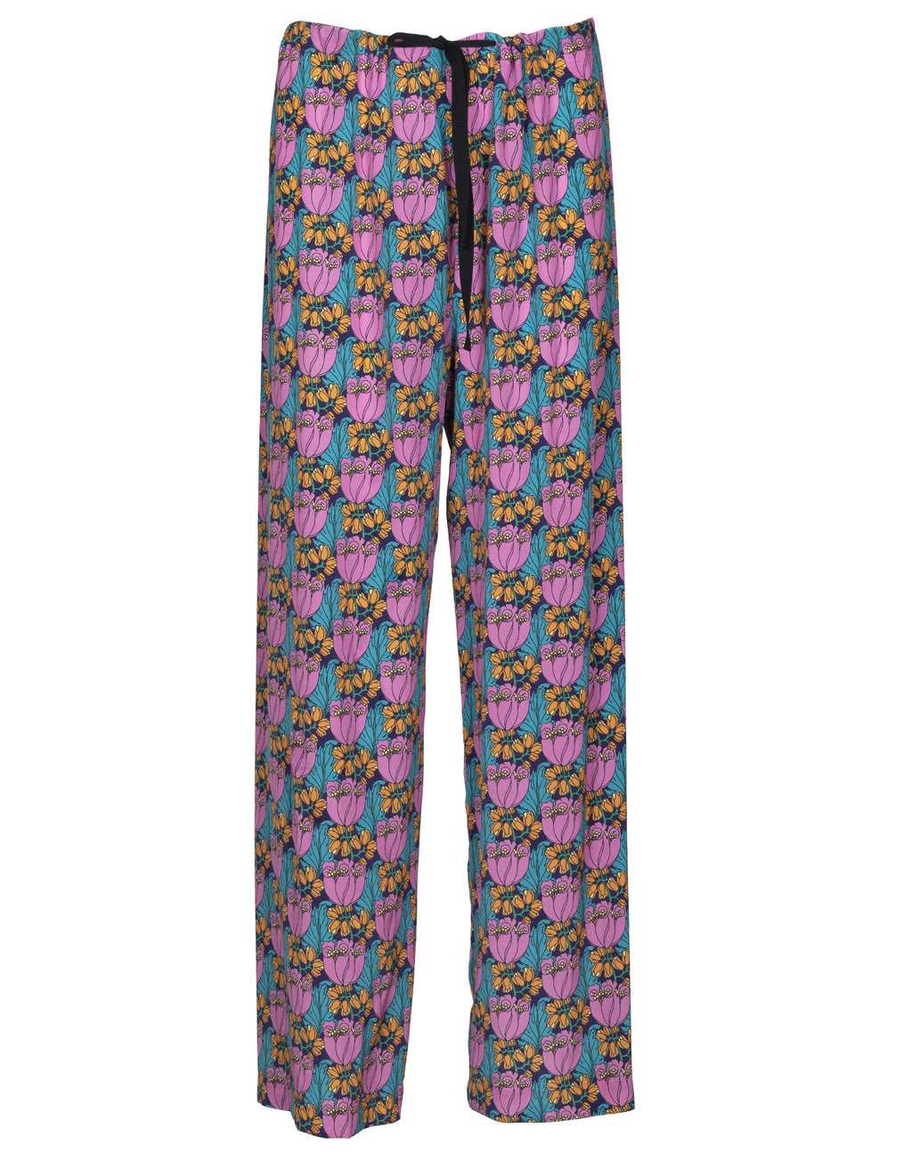 DOUUOD Pantaloni in Seta Liberty a Palazzo