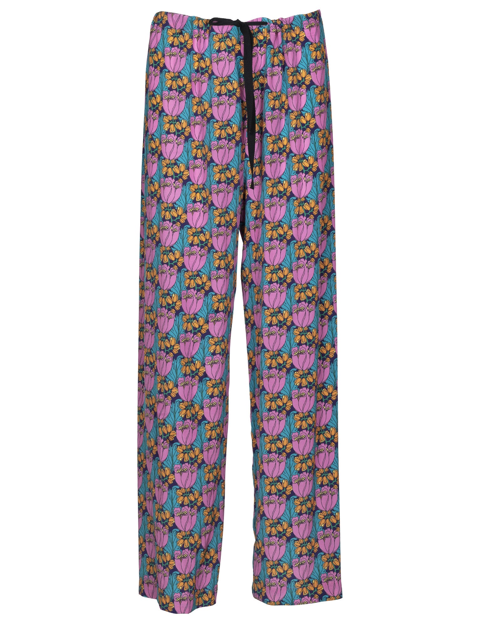 DOUUOD Pantaloni in Seta Liberty a Palazzo