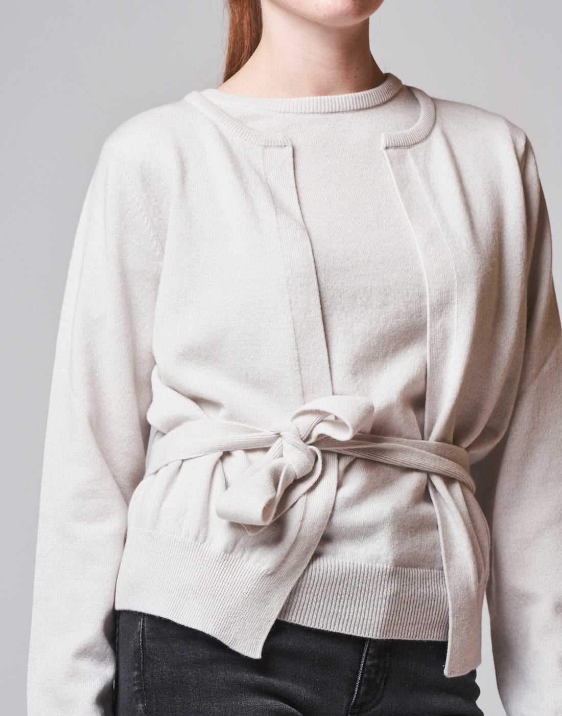 DOUUOD Cardigan in cashemere con cintura