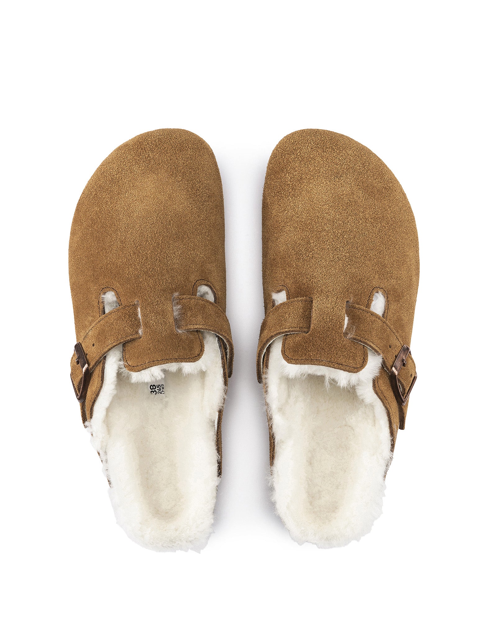 BIRKENSTOCK Boston con Pelliccia di Agnello � Fango