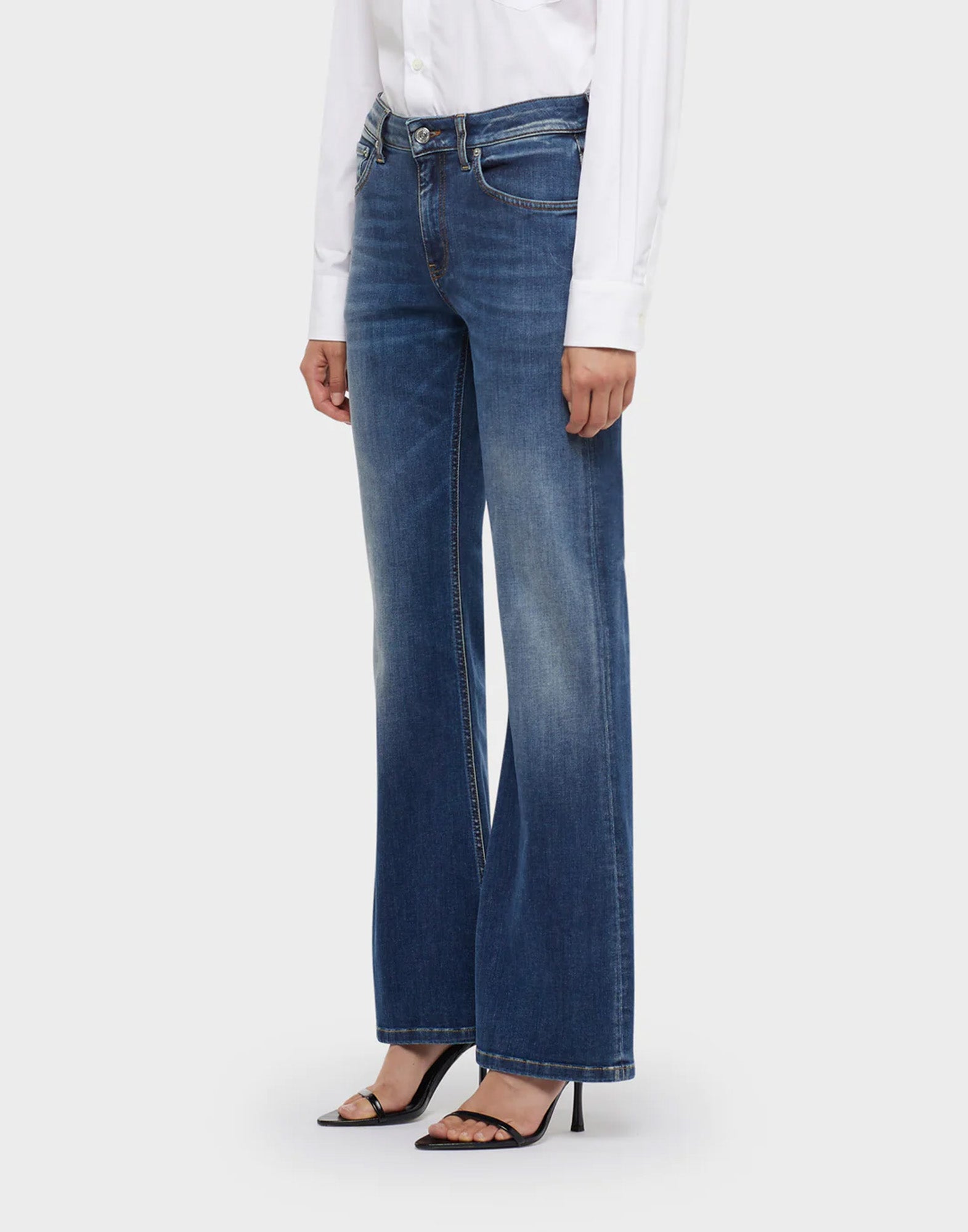 DEPARTMENT FIVE Jeans Bootcut Mega in Denim Blu