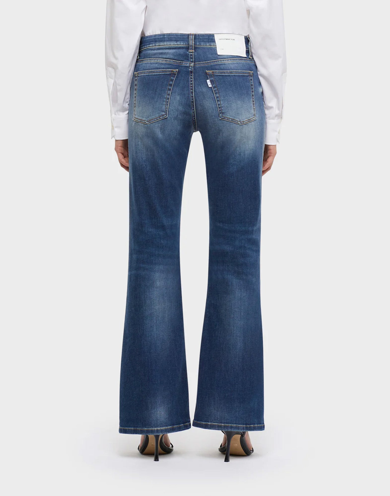 DEPARTMENT FIVE Jeans Bootcut Mega in Denim Blu