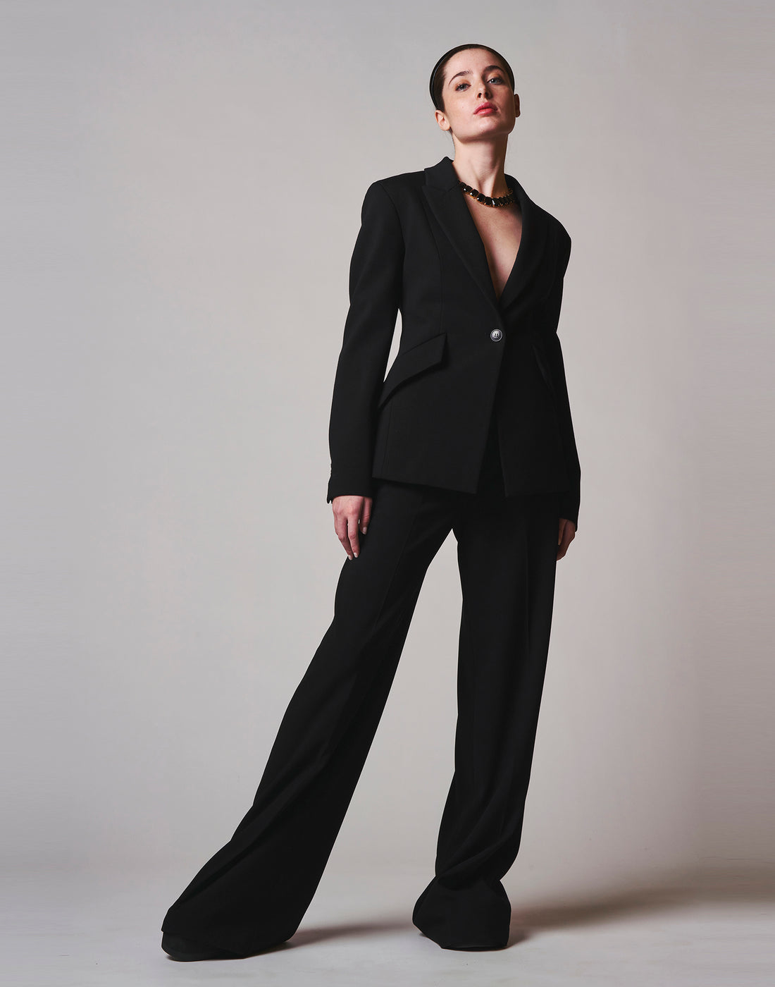 DOUUOD Pantalone con Gamba Ampia in Crêpe