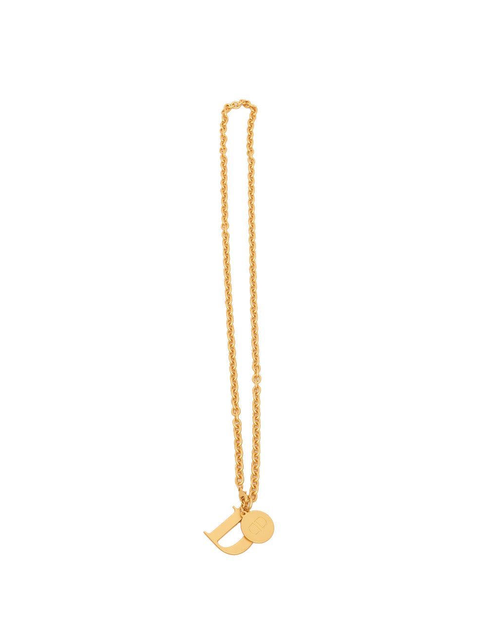 DOUUOD Collana Lunga con Catena Rock e Lettera D in Oro Satinato