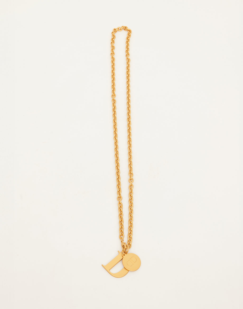 DOUUOD Collana Lunga con Catena Rock e Lettera D in Oro Satinato