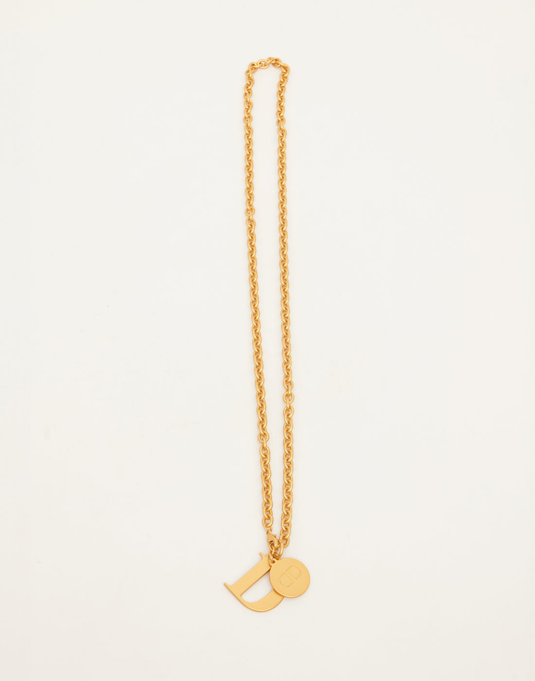 DOUUOD Collana Lunga con Catena Rock e Lettera D in Oro Satinato