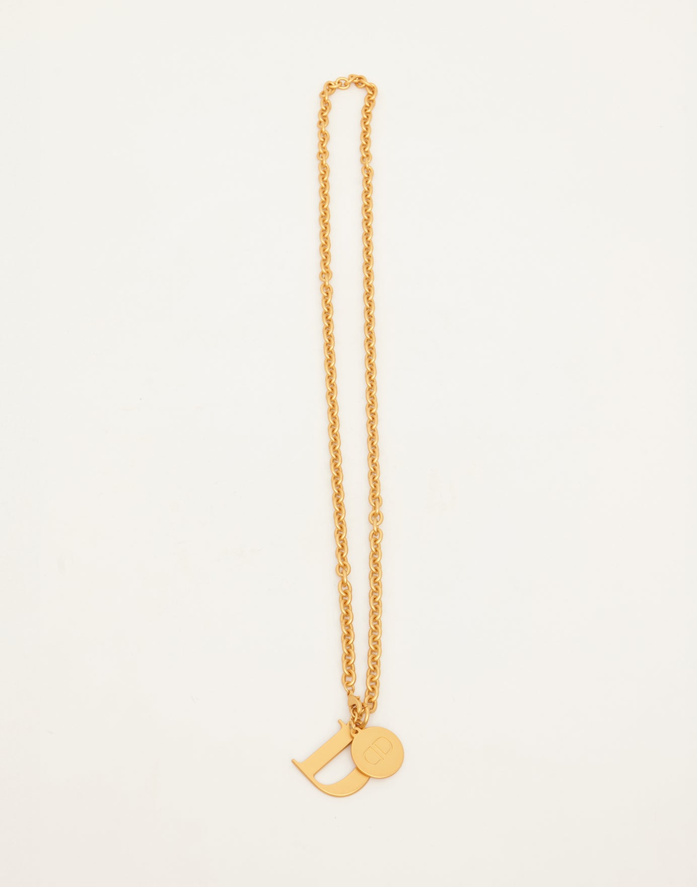 DOUUOD Collana Lunga con Catena Rock e Lettera D in Oro Satinato