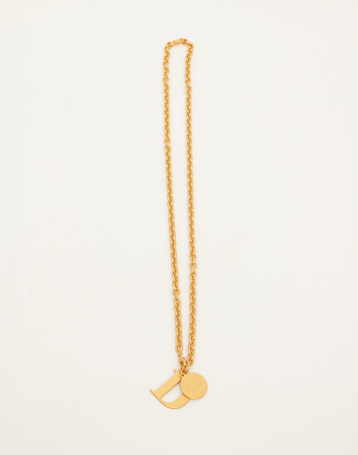 DOUUOD Collana Lunga con Catena Rock e Lettera D in Oro Satinato