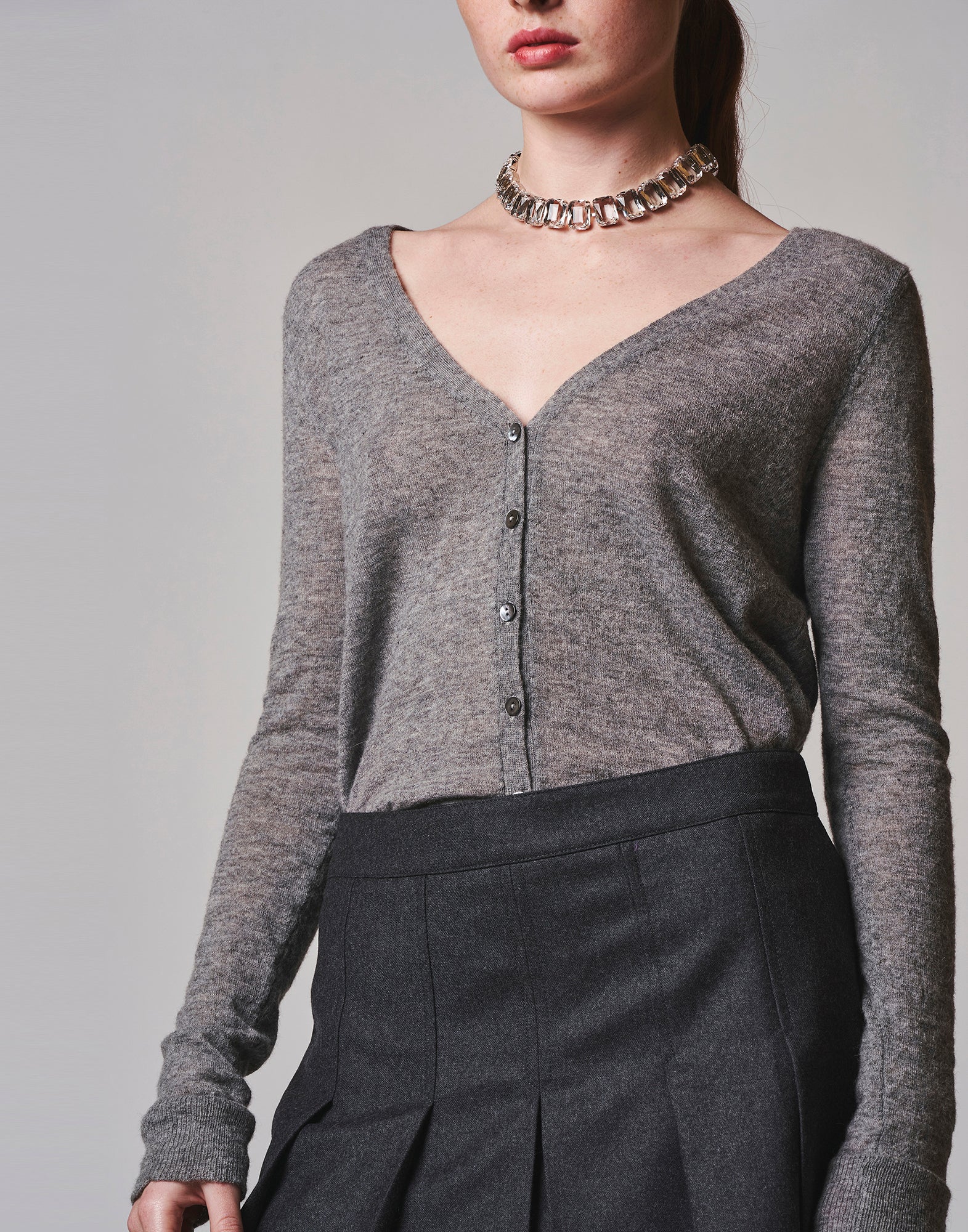 DOUUOD Light Cardigan In Garza Lana Alpaca