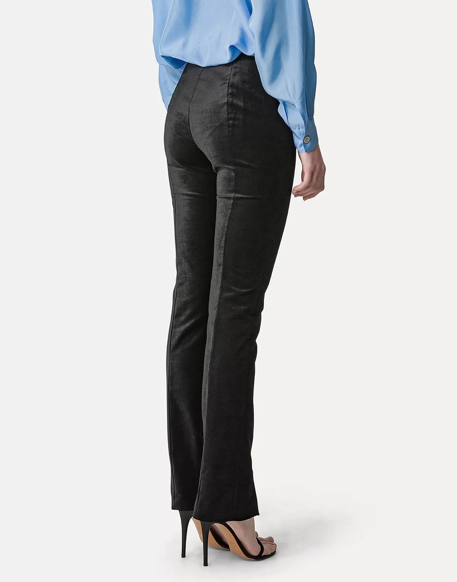 FORTE FORTE Pantalone a vita alta in velluto di cotone e viscosa