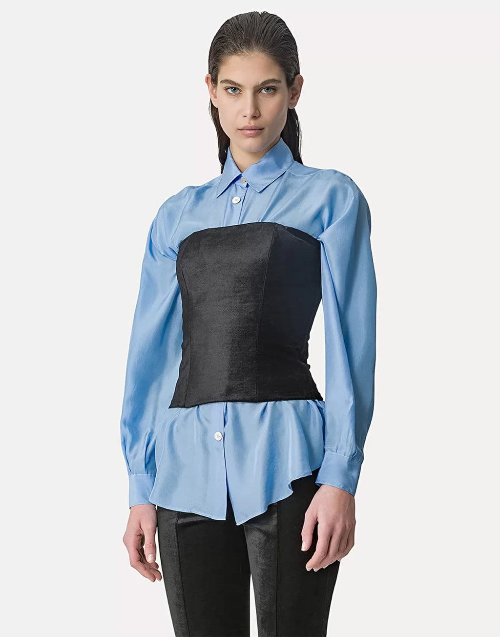 FORTE FORTE Bustier in velluto di cotone e viscosa