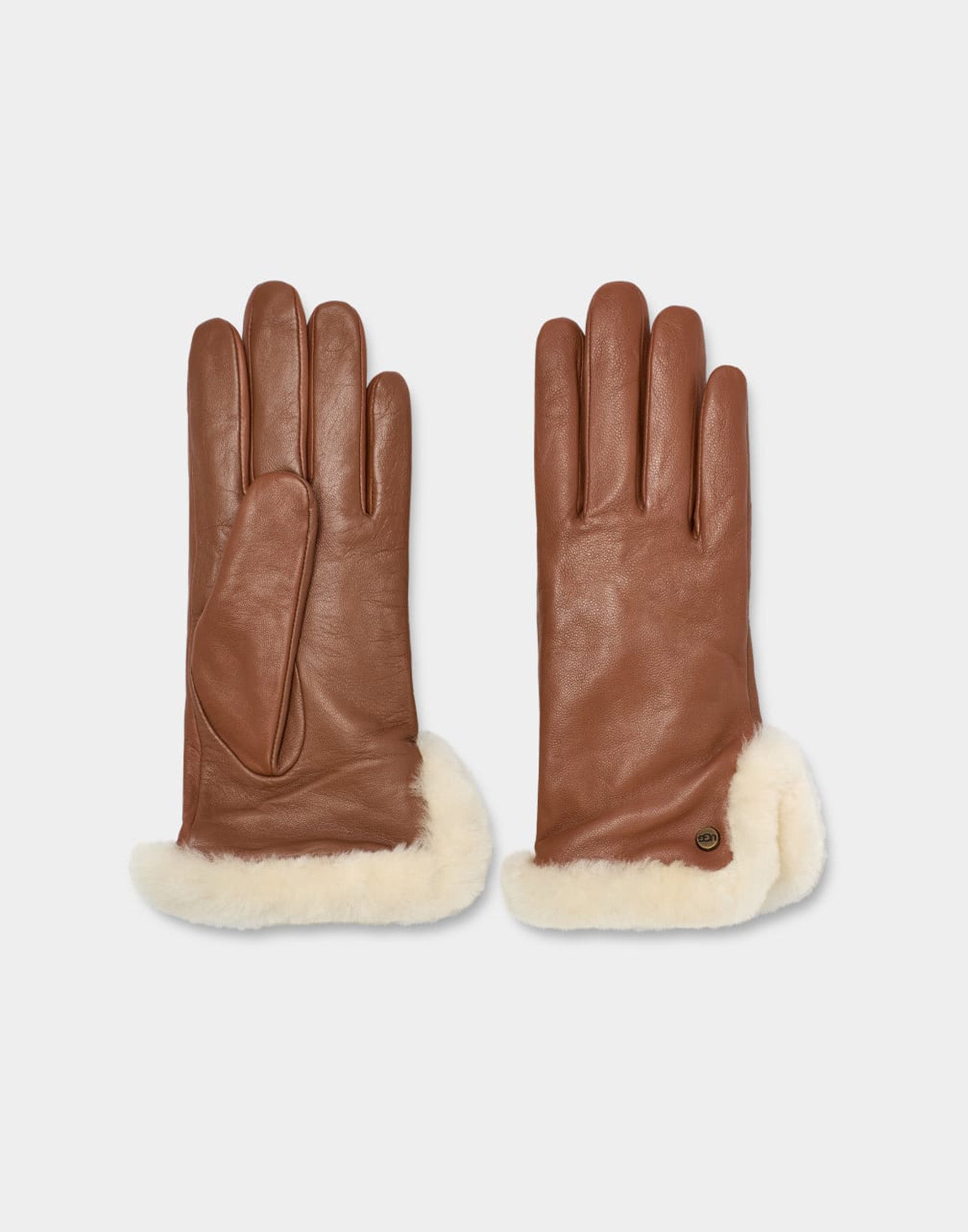 UGG Guanti In Pelle Con Spacco In Montone Chestnut