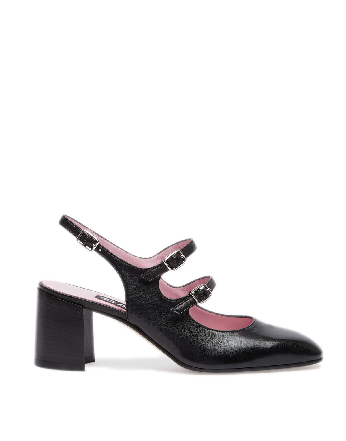 CAREL Slingback Mary Jane Banana in Pelle Nera