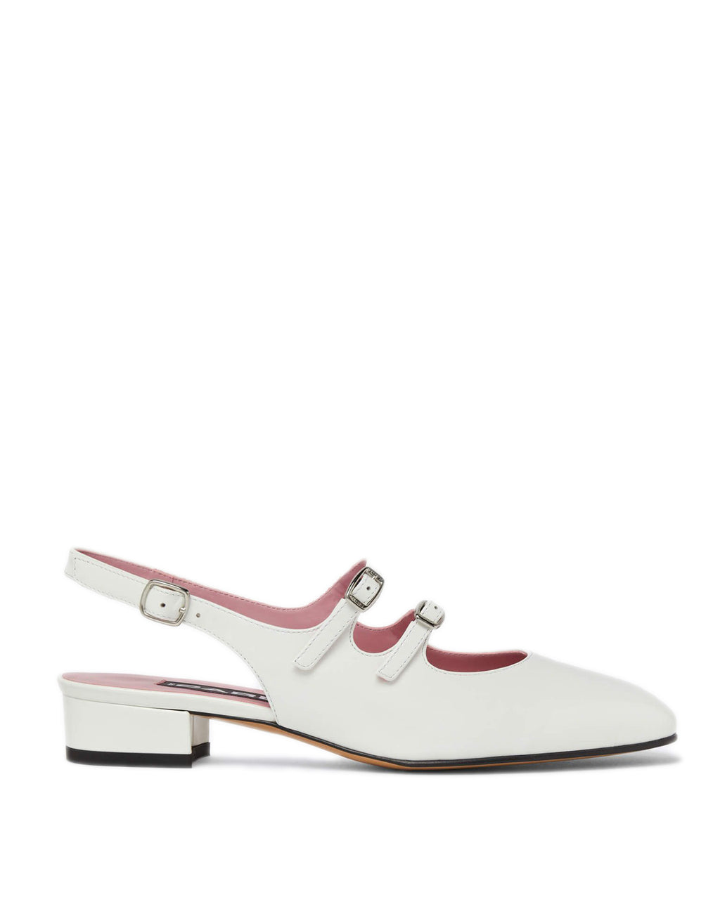 CAREL Mary Jane Slingback Peche in Vernice Bianca