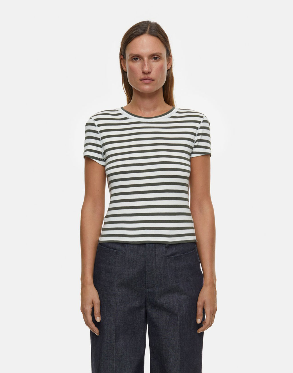 CLOSED T-shirt a Righe Bianco/Verde