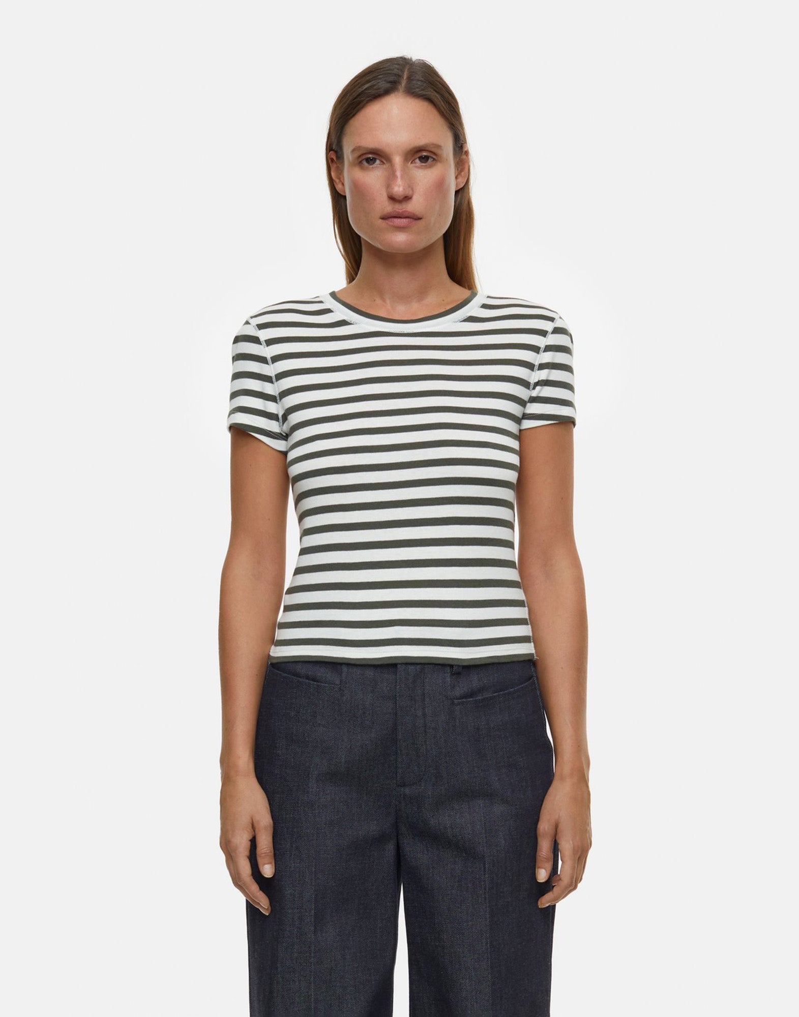 CLOSED T-shirt a Righe Bianco/Verde