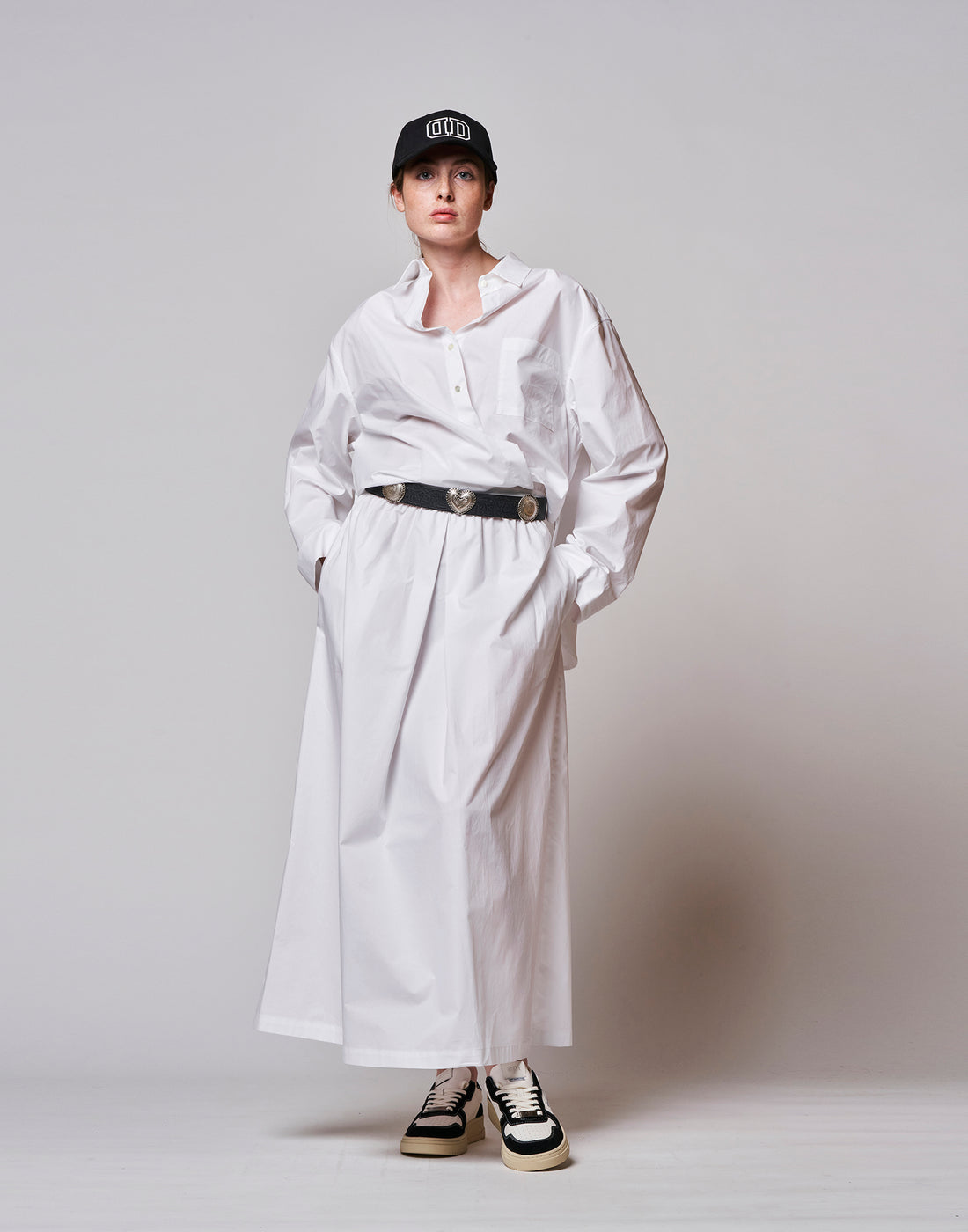 DOUUOD Abito Camicia Incrociata Lungo