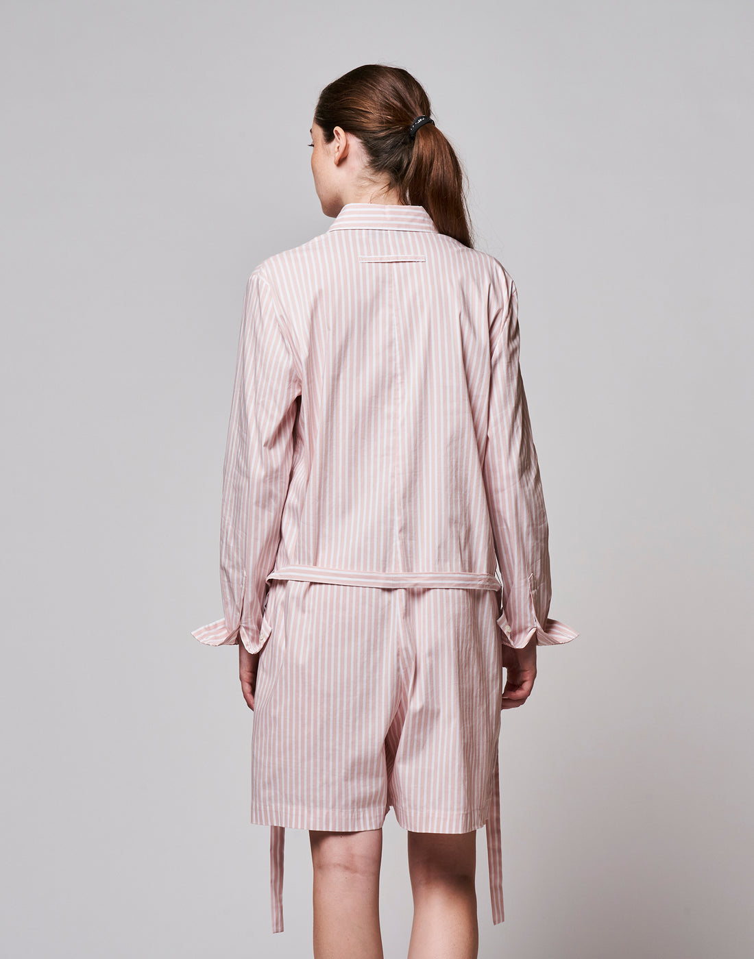 DOUUOD Tuta Intera con Short in Popeline Rigato