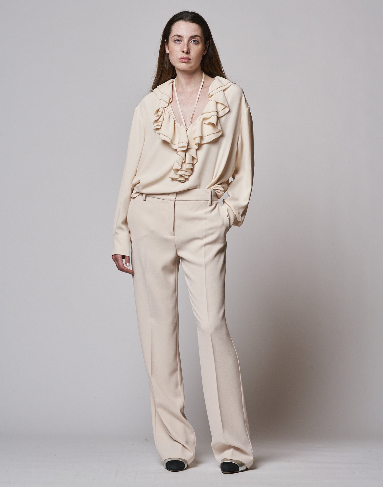 DOUUOD Pantalone a Uomo in Crepe Sablè
