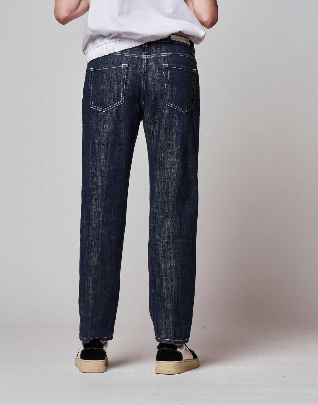 DOUUOD Pantalone in Denim Couture a Gamba Dritta