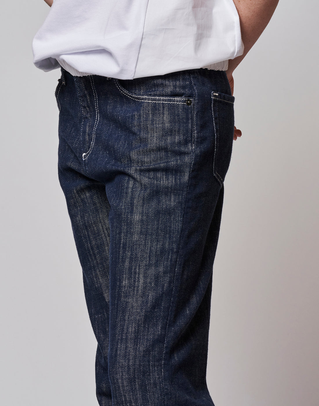 DOUUOD Pantalone in Denim Couture a Gamba Dritta