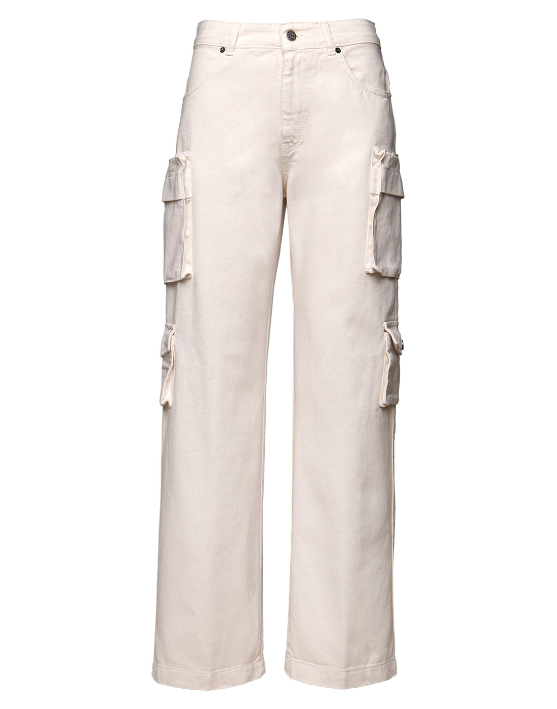DOUUOD Pantalone Lungo Cargo in Bull Comfort Avorio