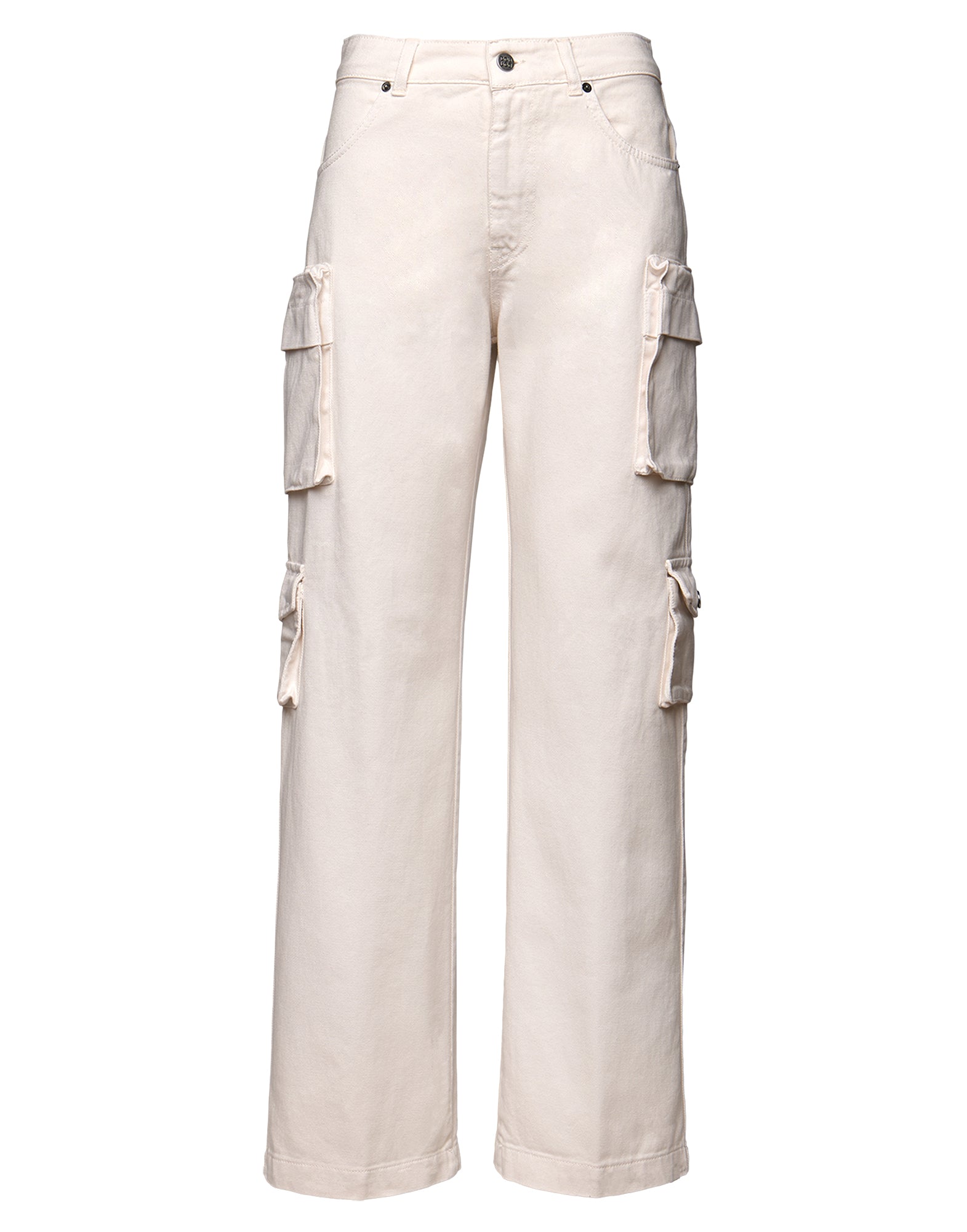 DOUUOD Pantalone Lungo Cargo in Bull Comfort Avorio
