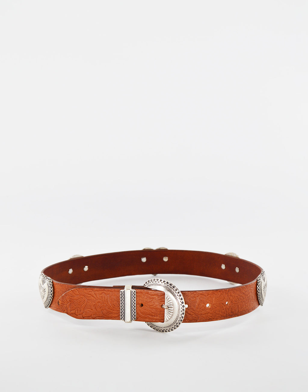 DOUUOD Cintura con Borchie Cuori Cuoio