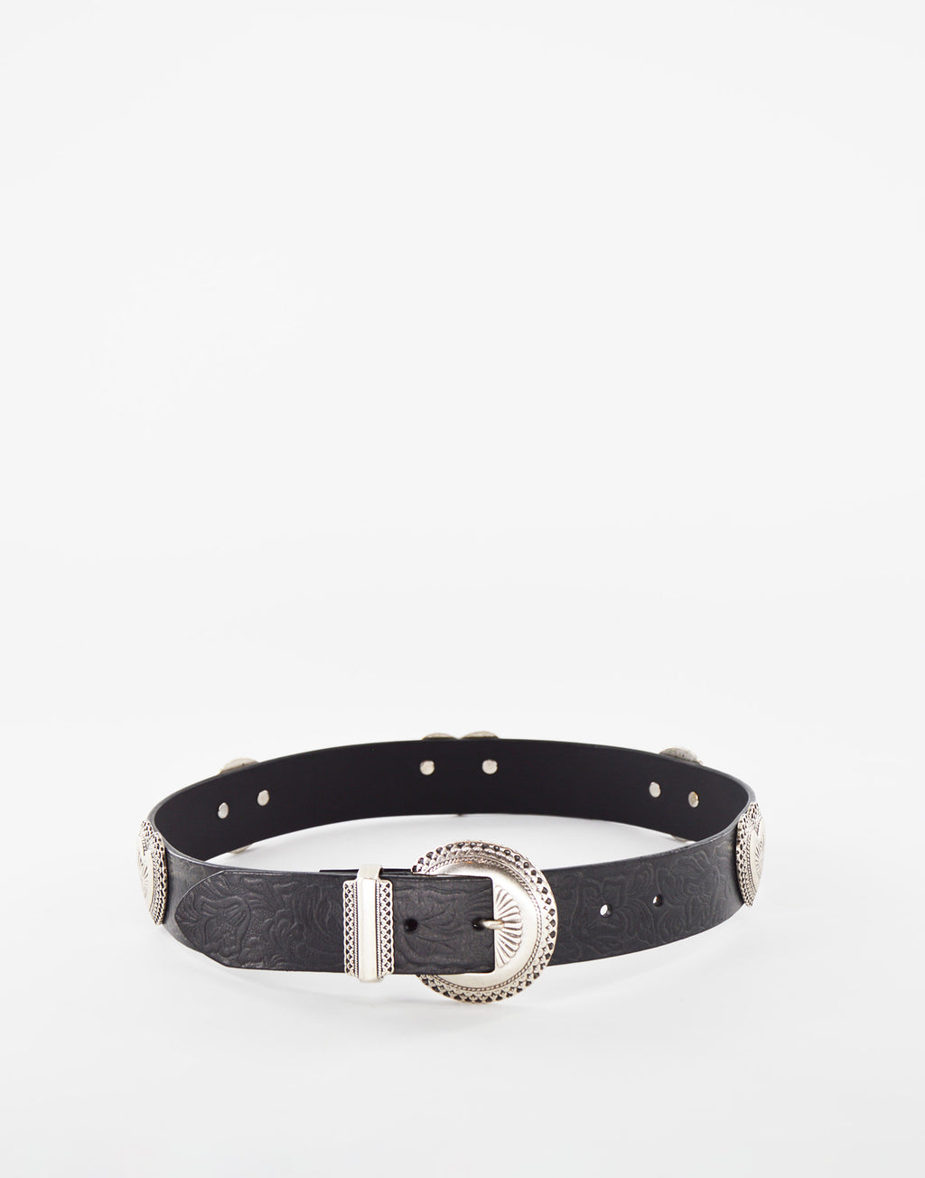 DOUUOD Cintura con Borchie Cuori Nera