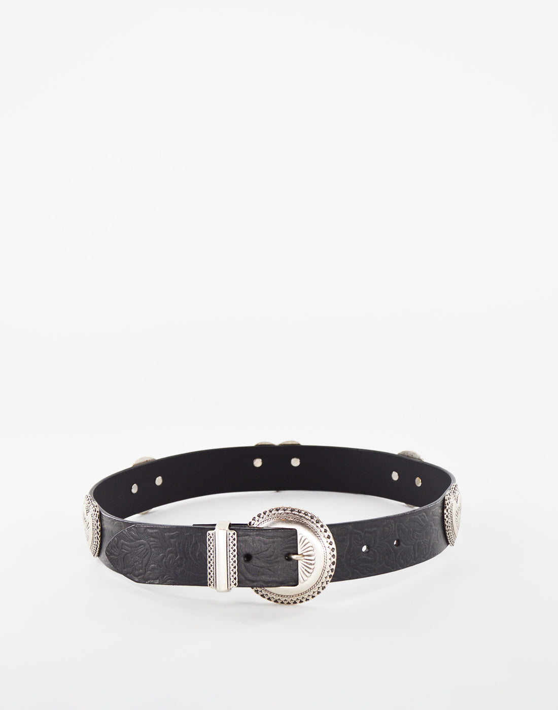 DOUUOD Cintura con Borchie Cuori Nera