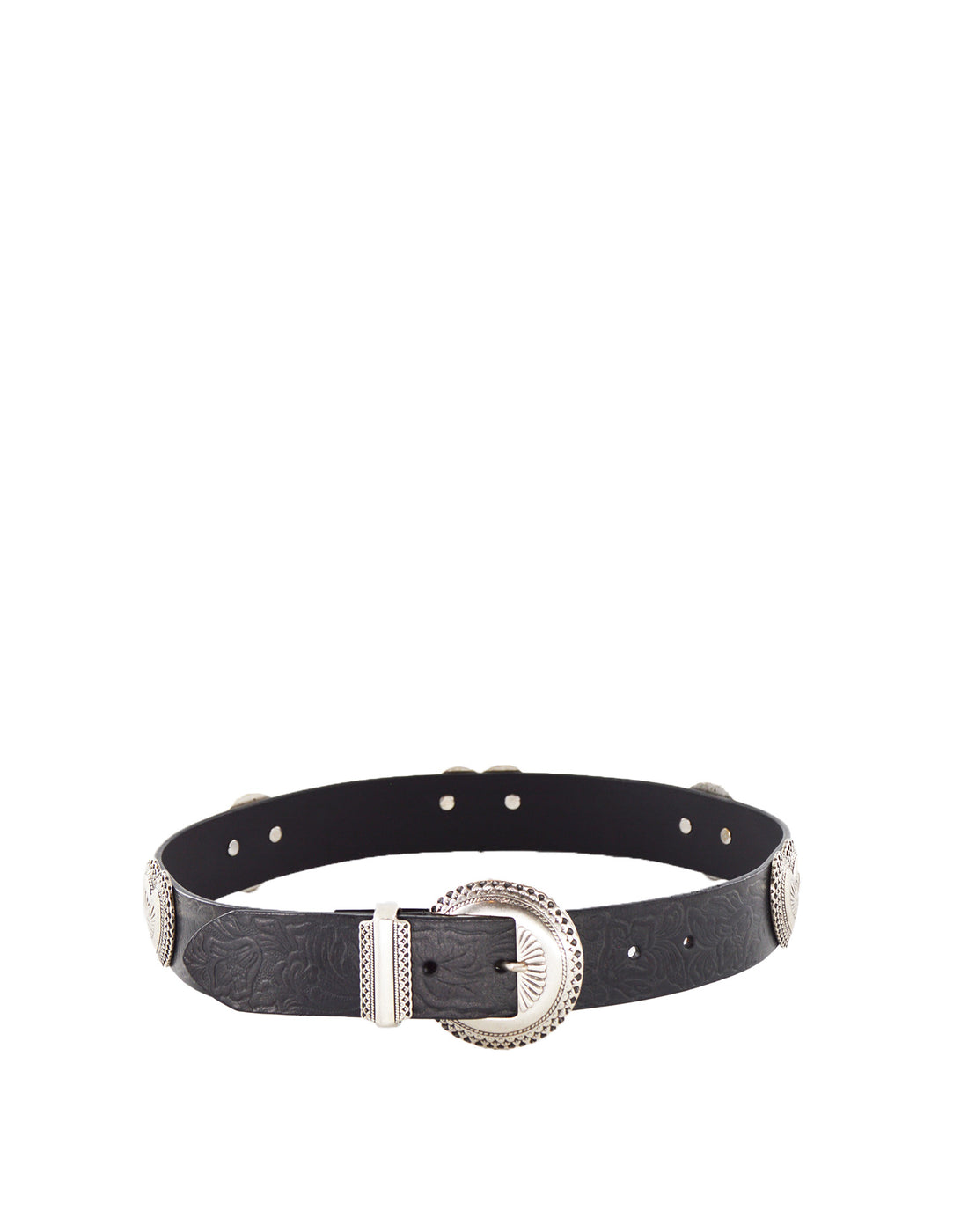 DOUUOD Cintura con Borchie Cuori Nera