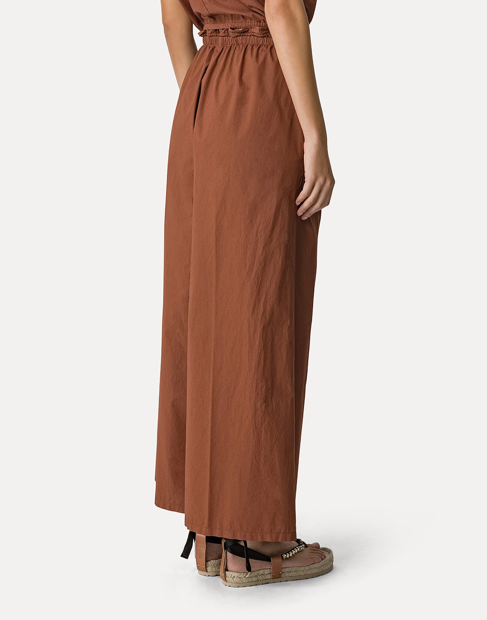 FORTE FORTE Pantalone con Elastico in Popeline di Cotone