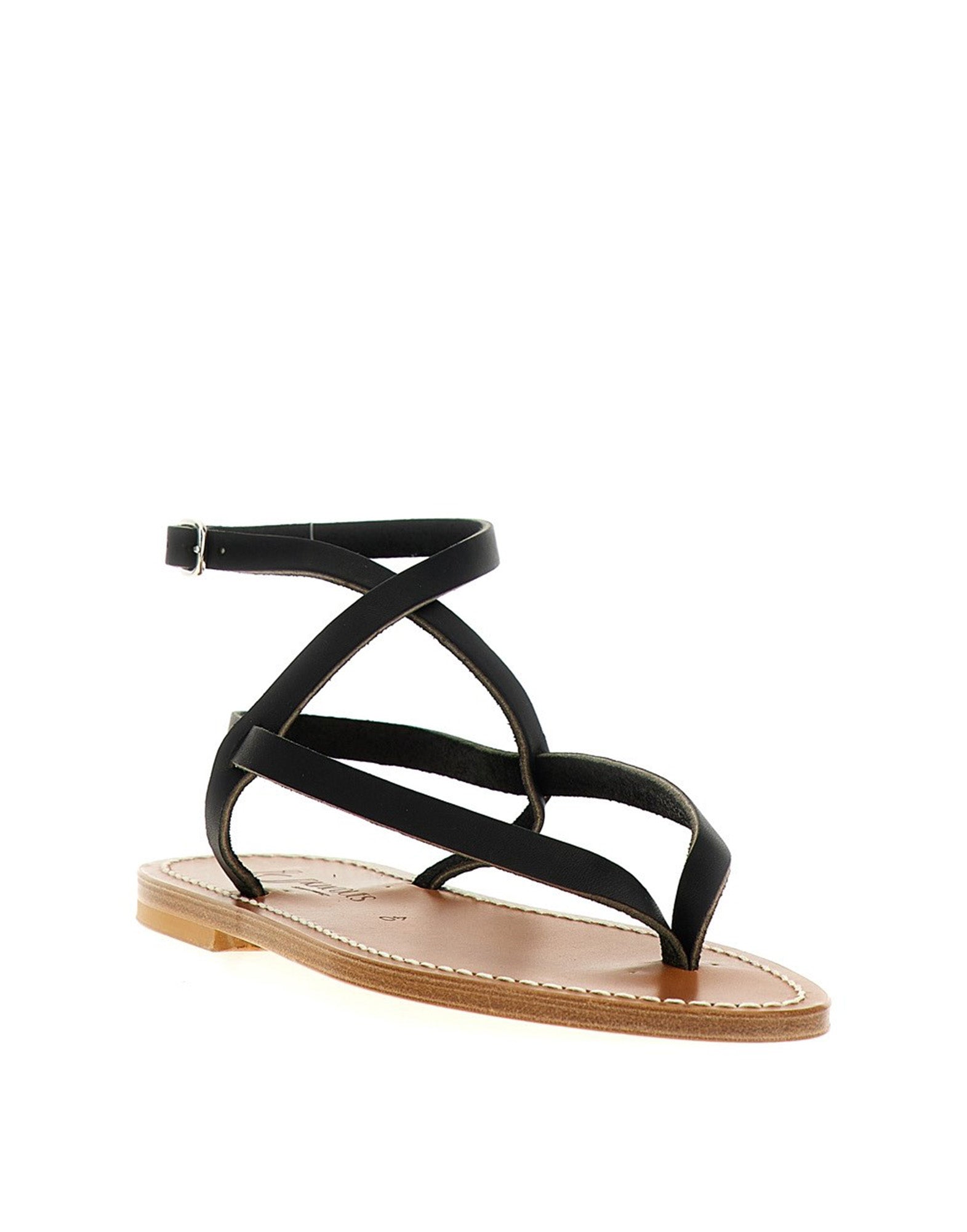 K.JACQUES Sandali Delta in Pelle Noir