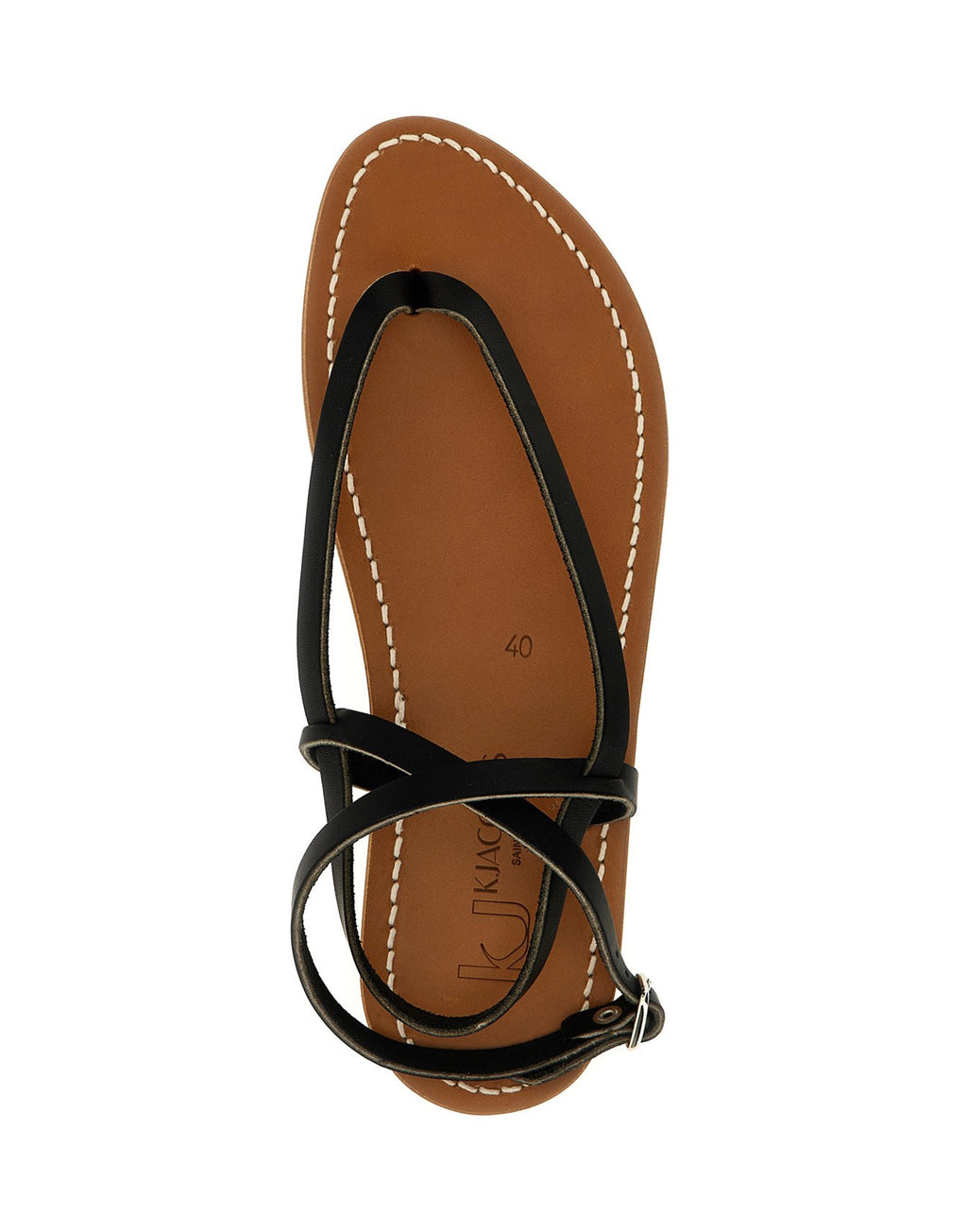 K.JACQUES Sandali Delta in Pelle Noir
