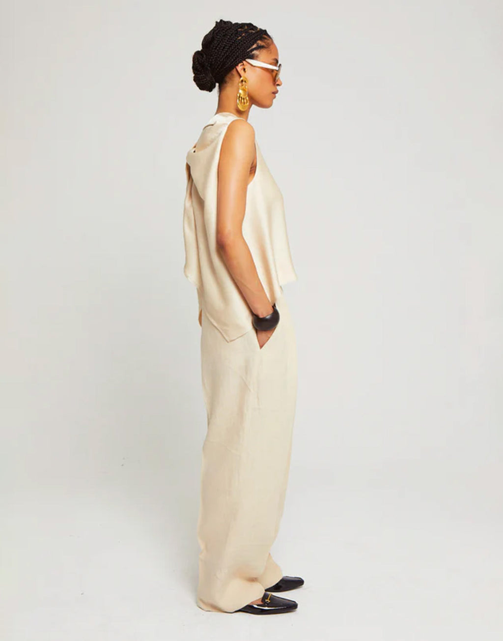 LAURENCE BRAS Pantalone in Lino Mouss