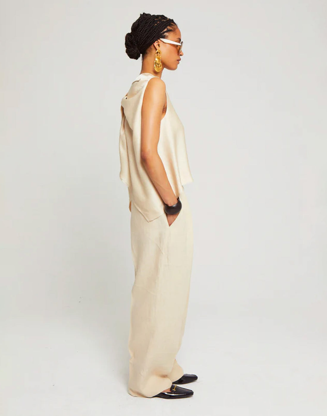 LAURENCE BRAS Pantalone in Lino Mouss