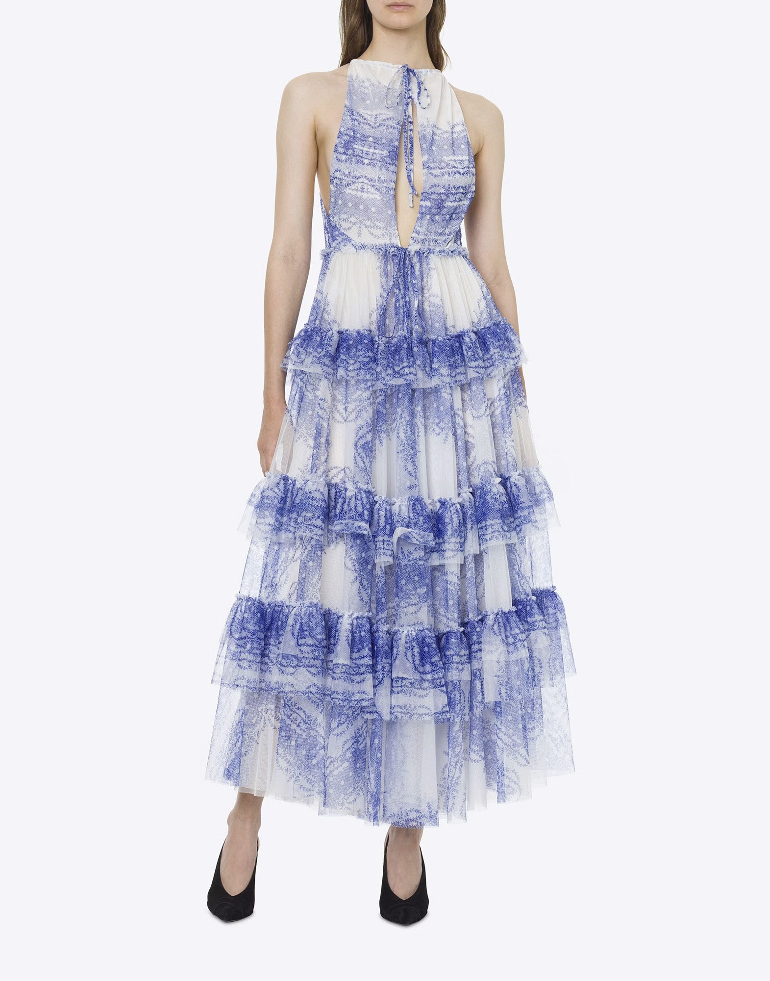 PHILOSOPHY Abito a balze in tulle stampato